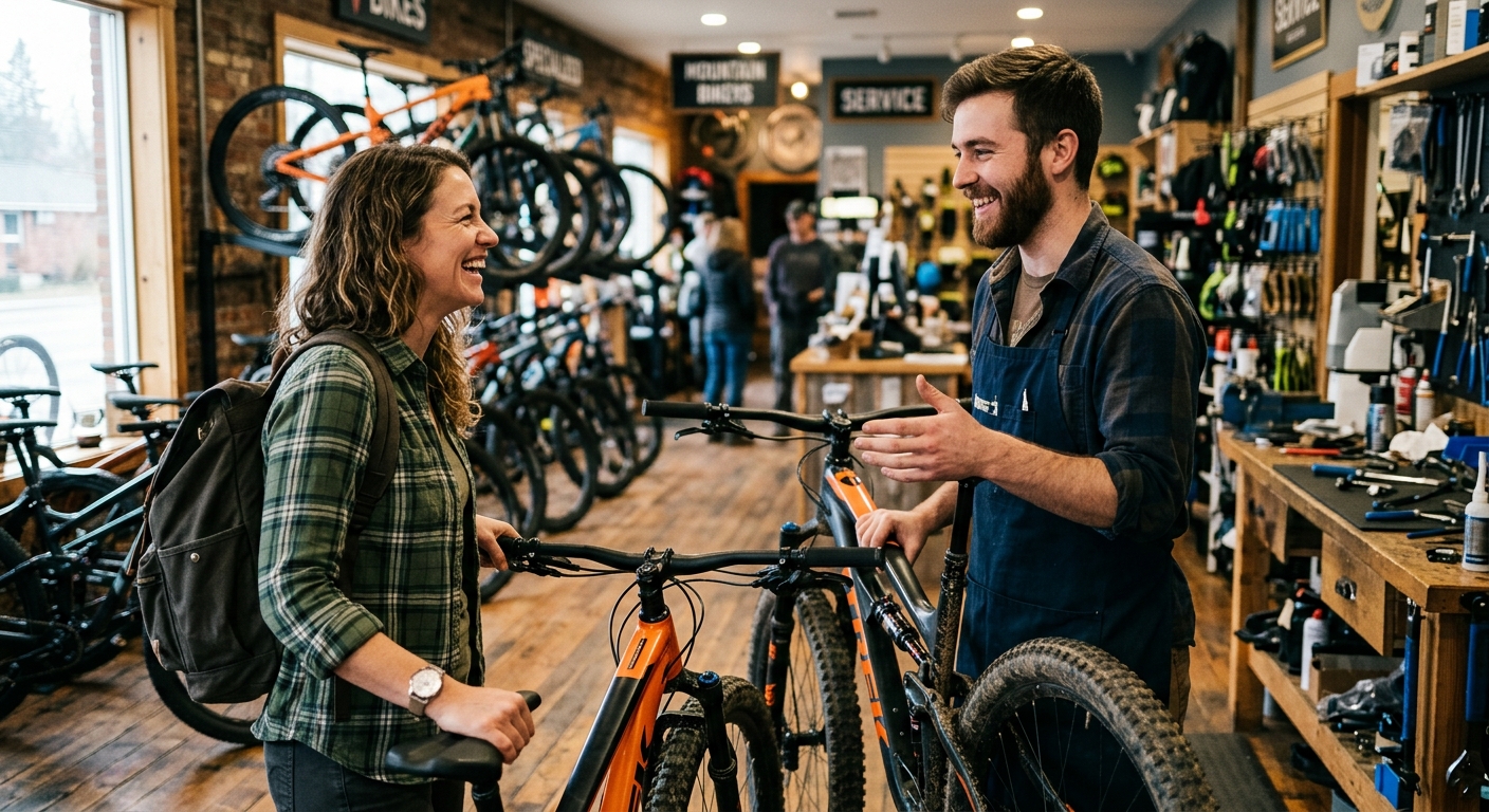 Client achetant un vélo dans notre magasin